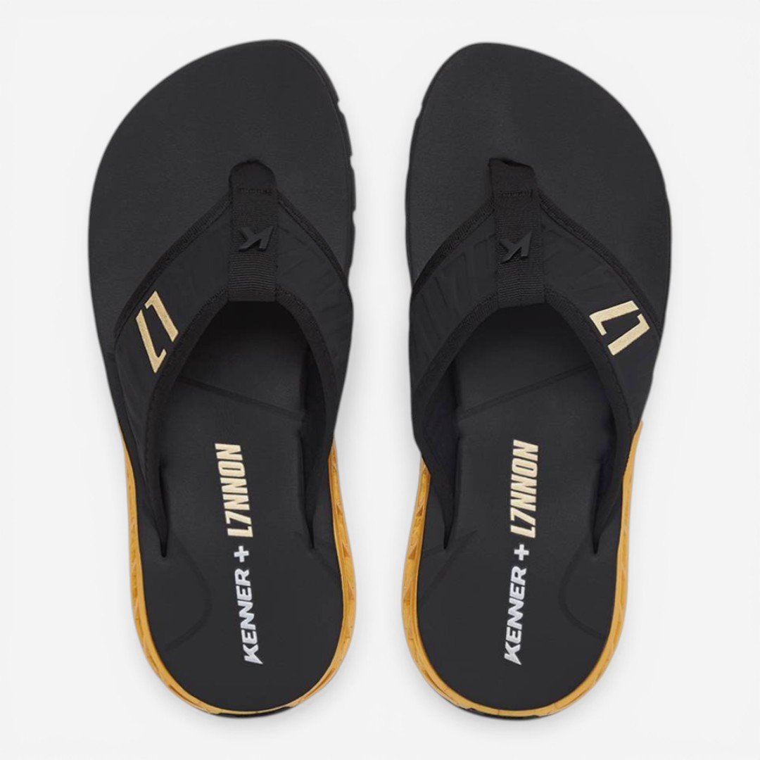 Chinelo Kenner Rakka Elite L7 Masculino Preto com Dourado