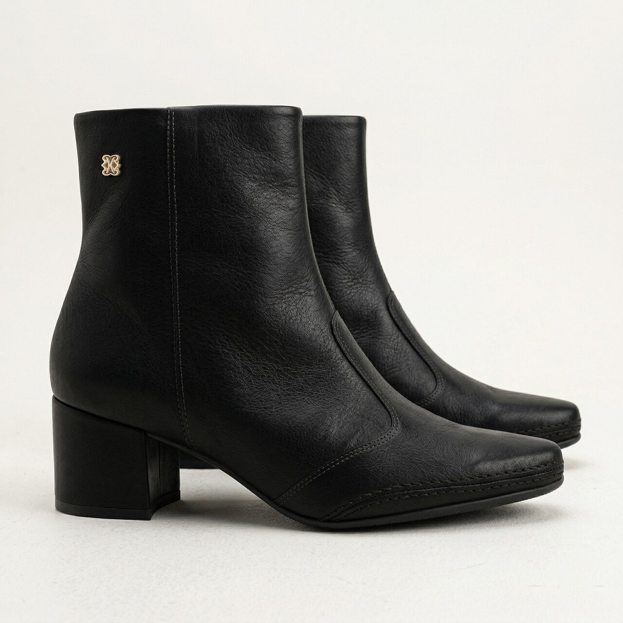 Bota Ramarim Total Comfort Em Couro Preto Preto 3