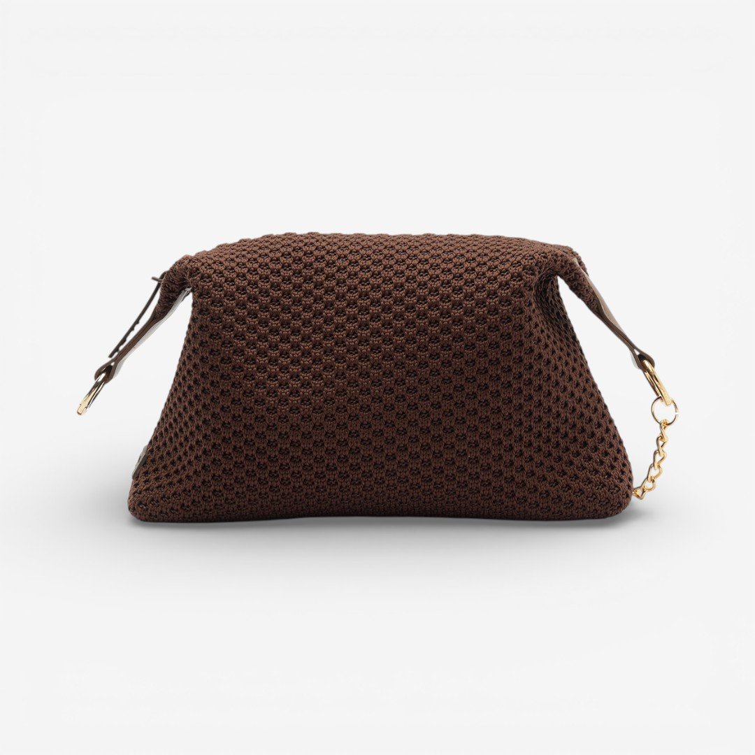 Bolsa Brizza Arrezo Pequena Knit Marrom