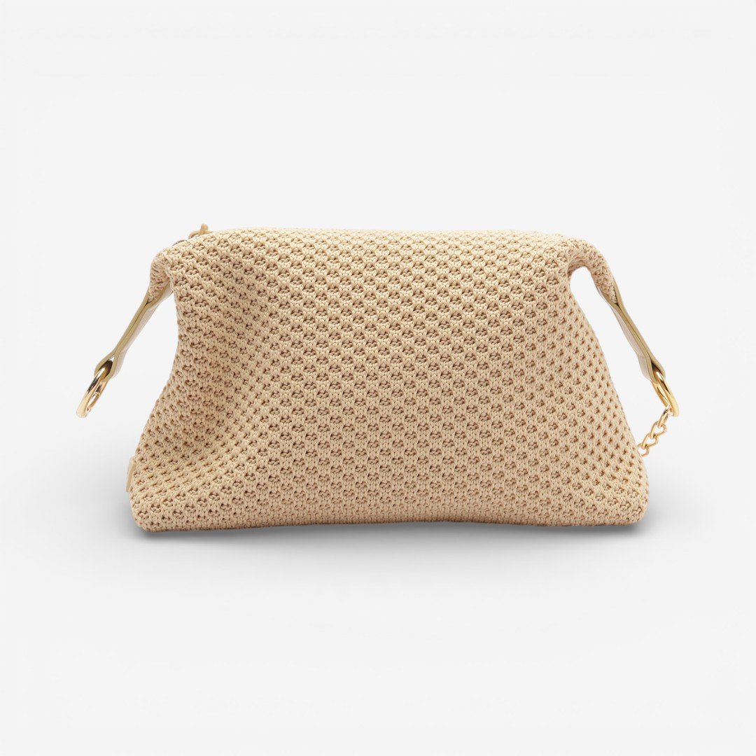 Bolsa Brizza Arrezo Pequena Knit Areia