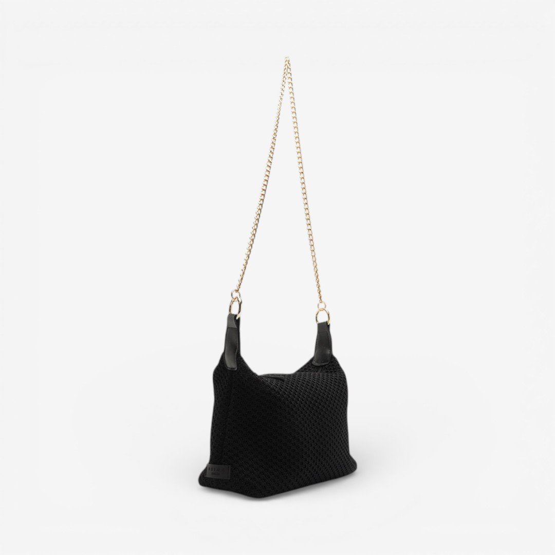 Bolsa Brizza Arrezo Pequena Knit Preta Preto 2