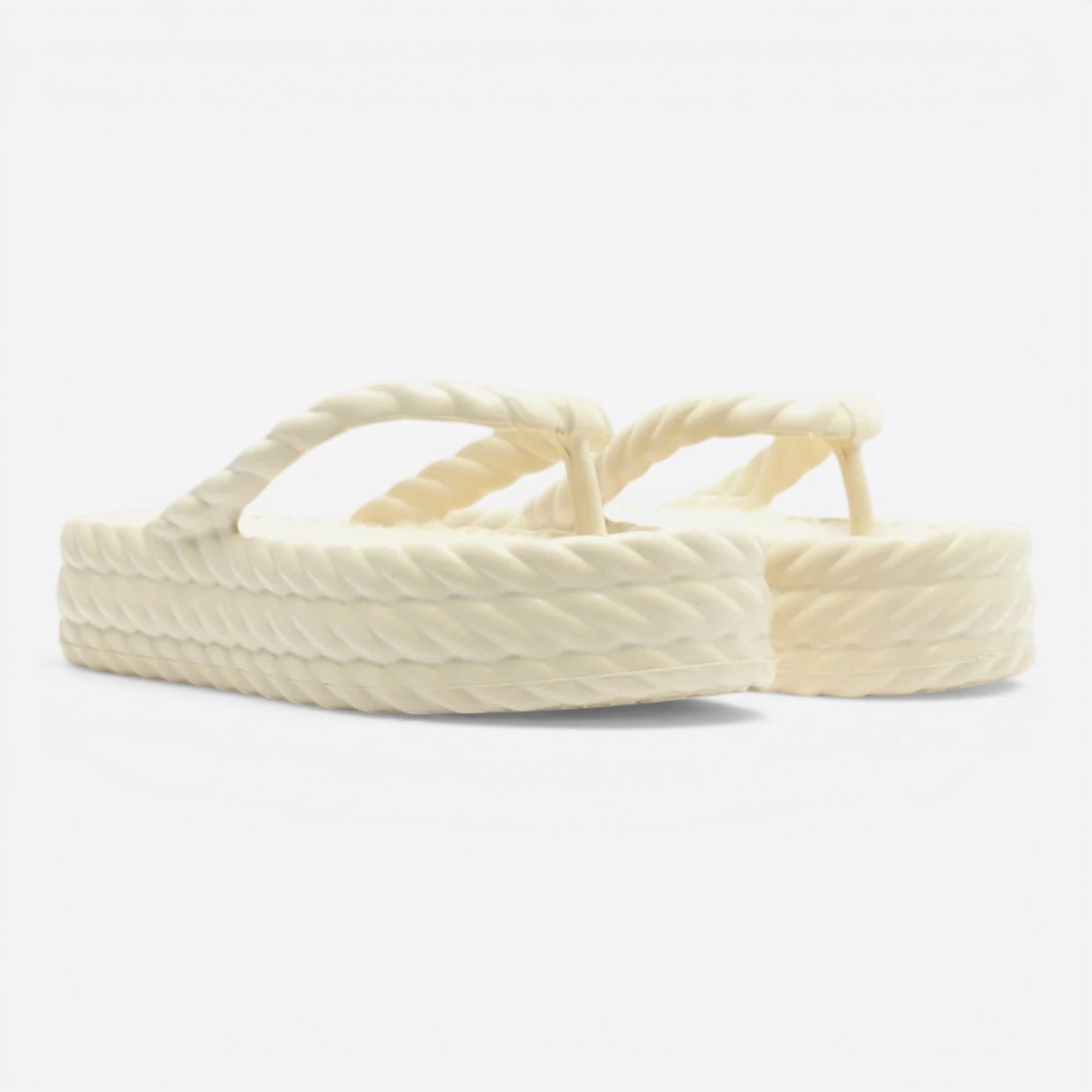 Tamanco Brizza Flatform Marrocos Mid Off White Bege 4