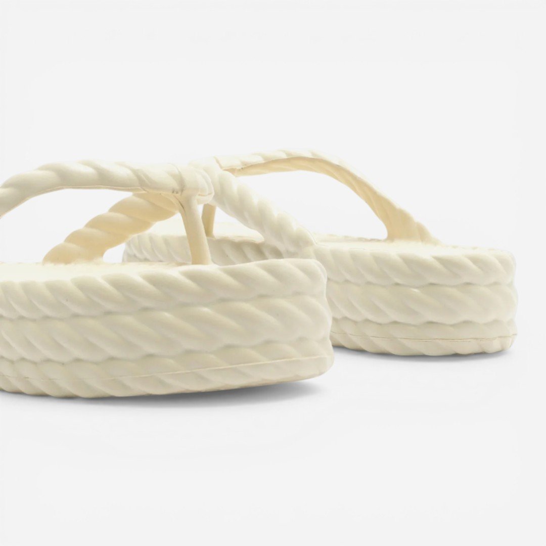 Tamanco Brizza Flatform Marrocos Mid Off White Bege 5
