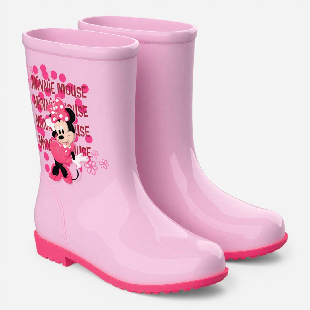 Galocha Disney Fall Rain Minnie Mouse Infantil Rosa Rosa 2