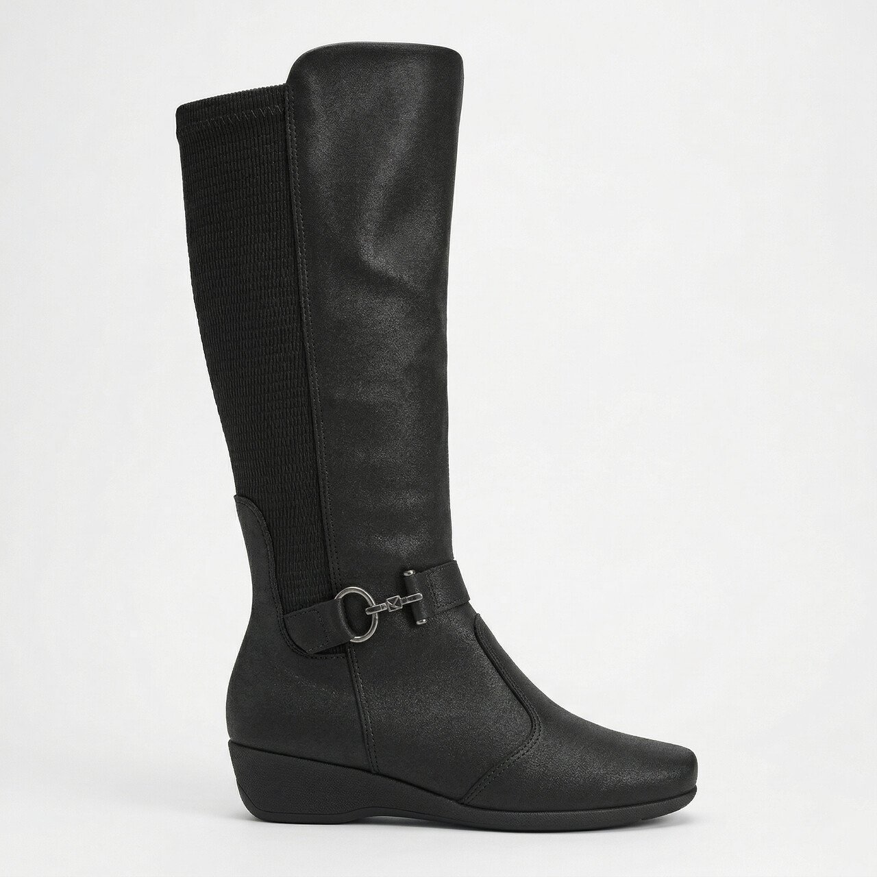 Bota Piccadilly Cano Longo Anabela Preta