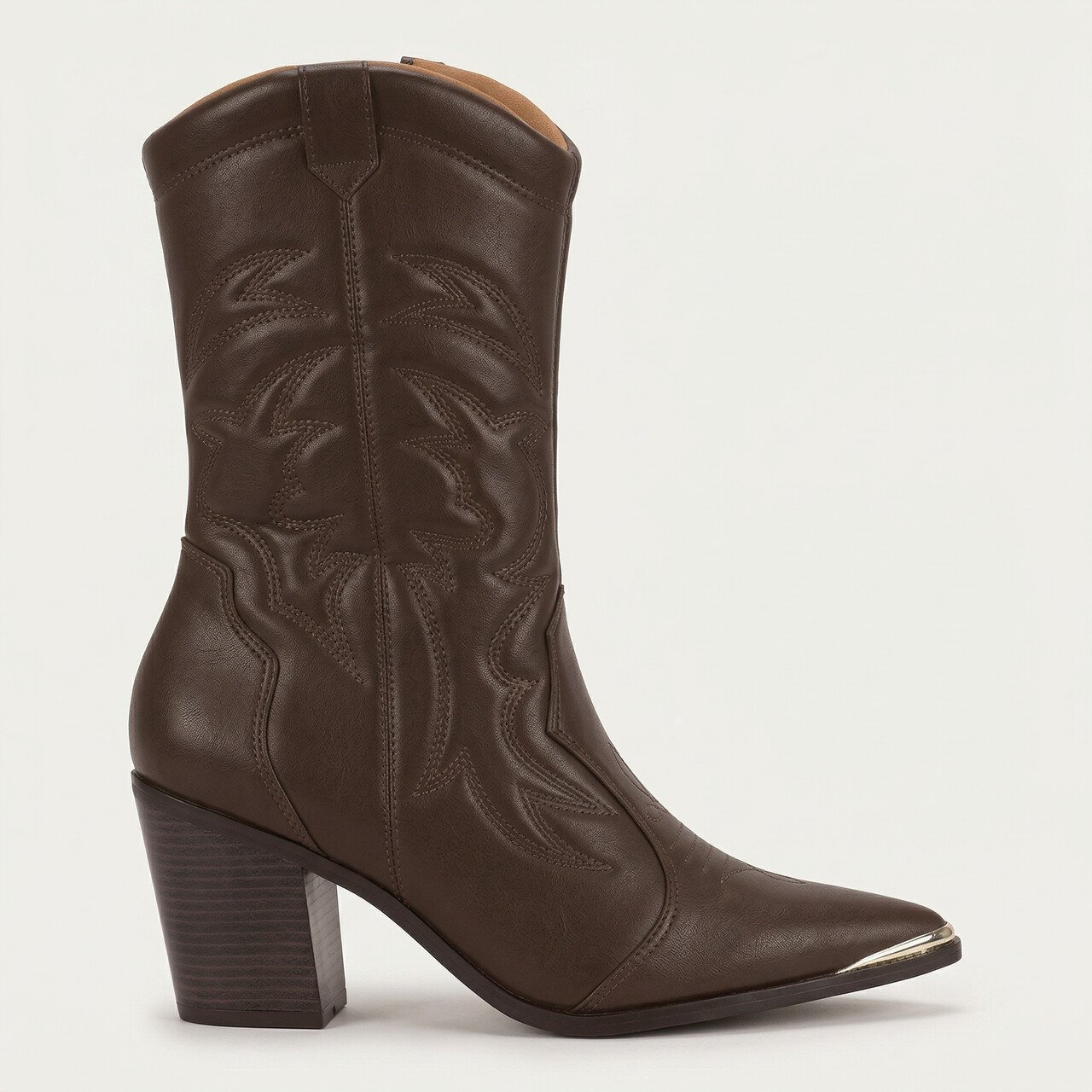 Bota Vizzano Western Cano Médio Marrom
