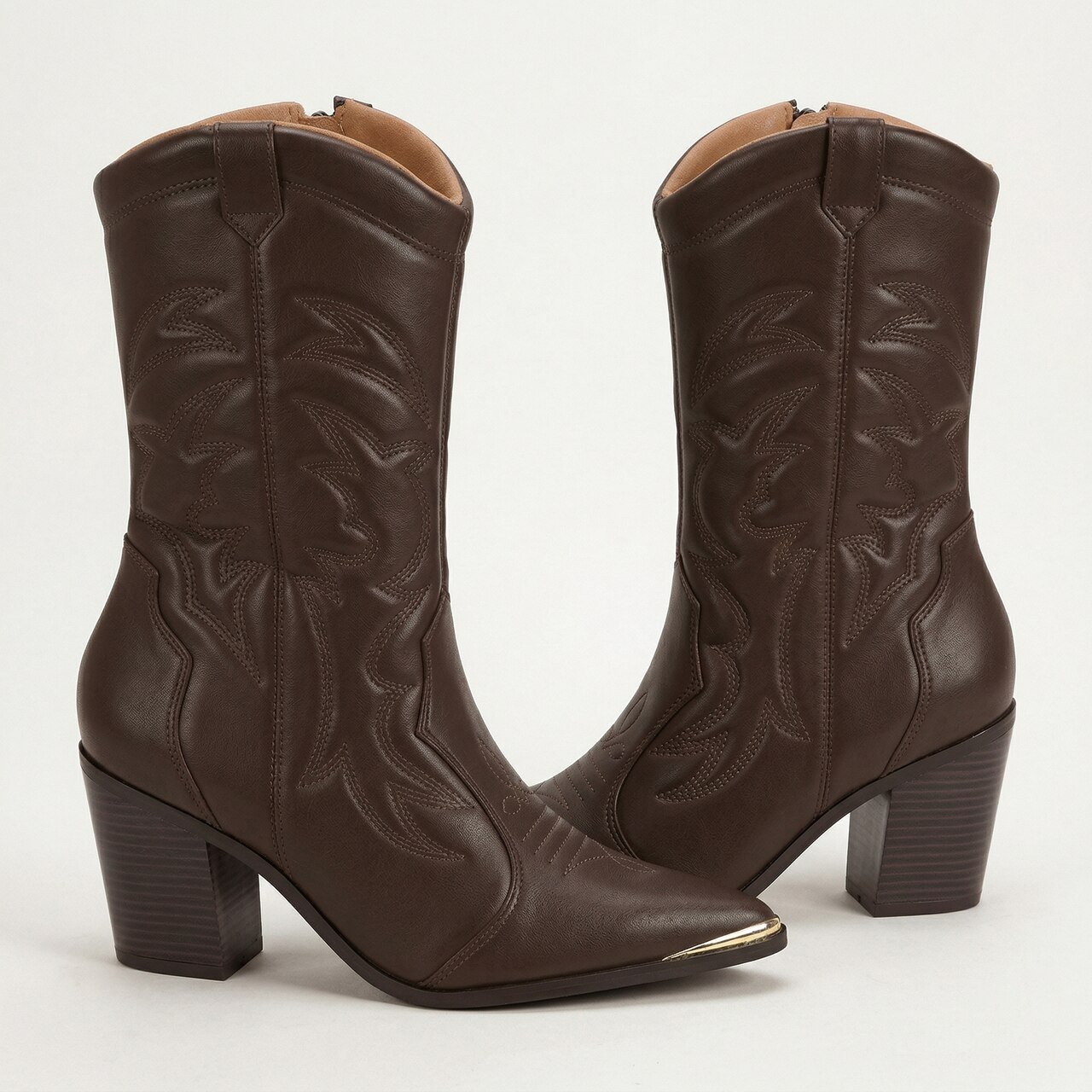 Bota Vizzano Western Cano Médio Marrom Marrom 3