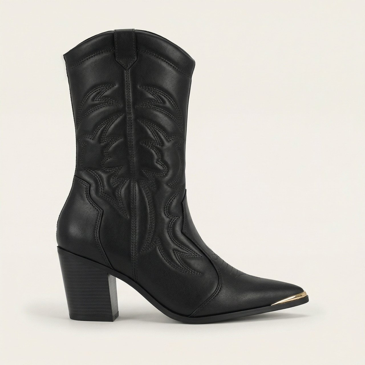 Bota Vizzano Western Cano Médio Preta
