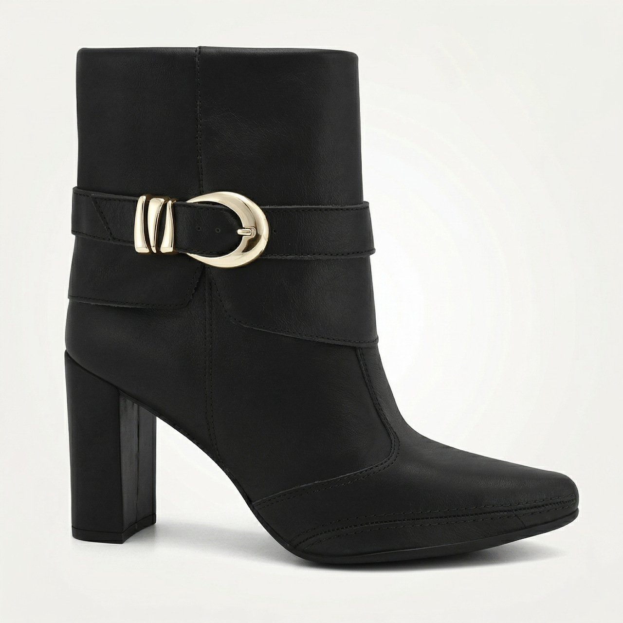 Bota Ramarim Total Comfort Em Couro Preta