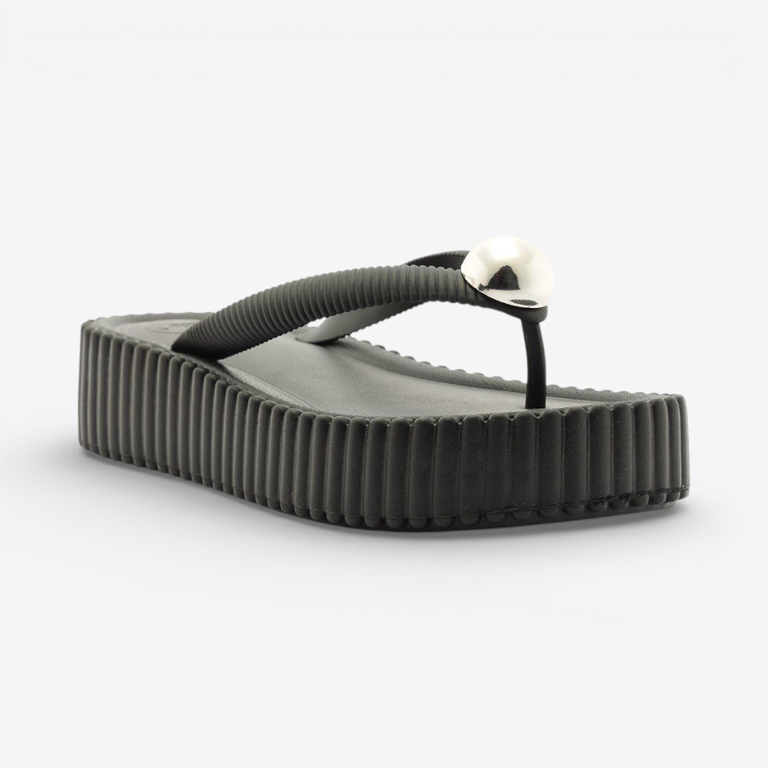Tamanco Plataforma Preto Brizza Arezzo De Dedo Preto 4