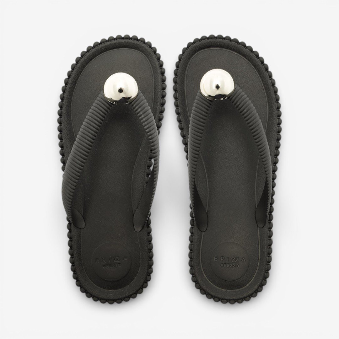 Tamanco Plataforma Preto Brizza Arezzo De Dedo Preto 5