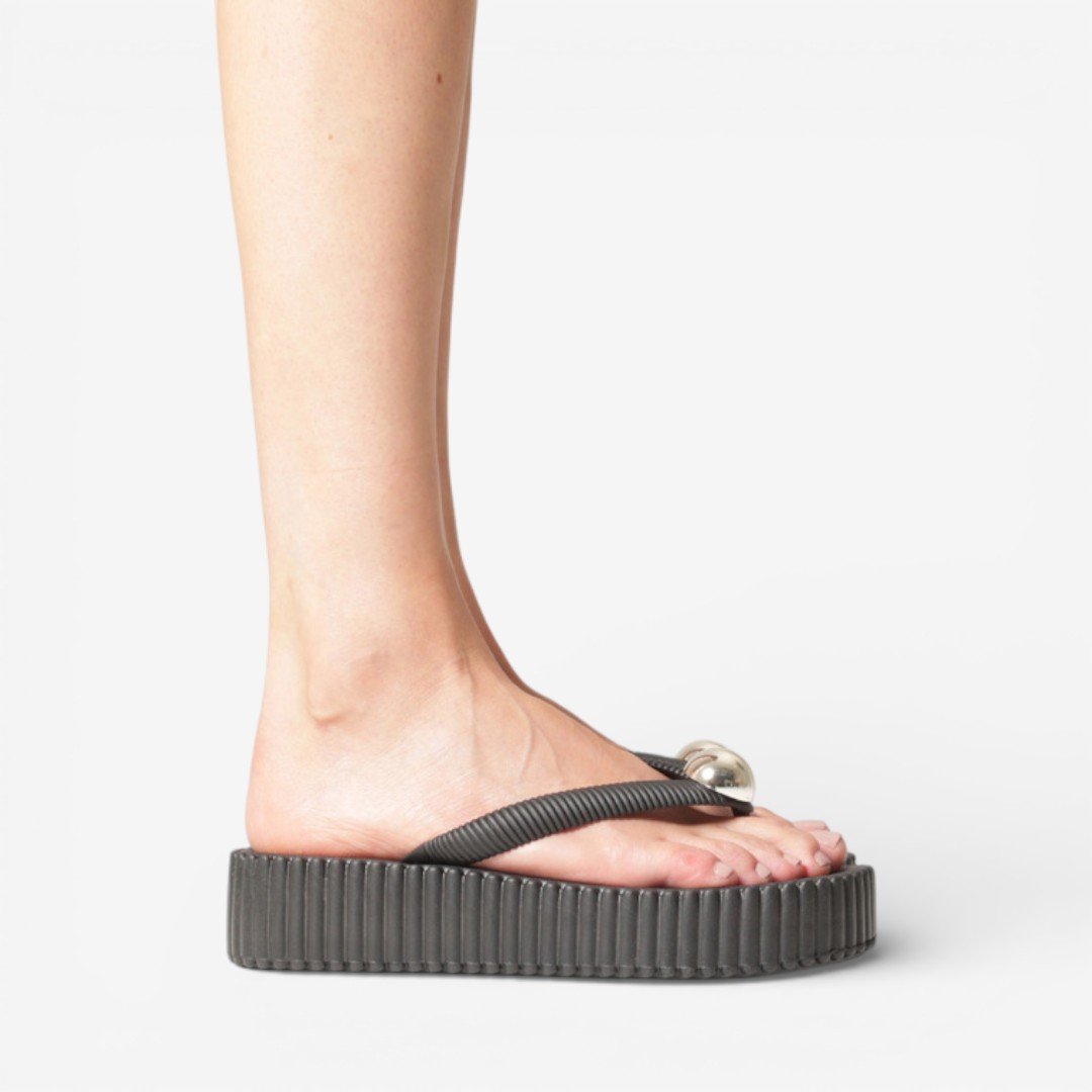 Tamanco Plataforma Preto Brizza Arezzo De Dedo Preto 6