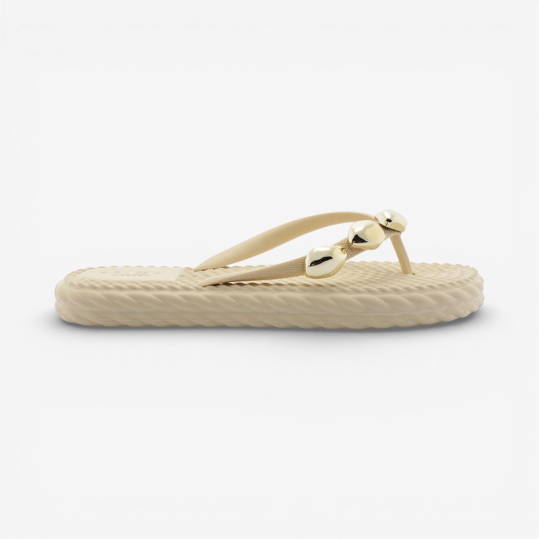 Chinelo Off White Brizza Arezzo Marrocos Flip Flop Metal