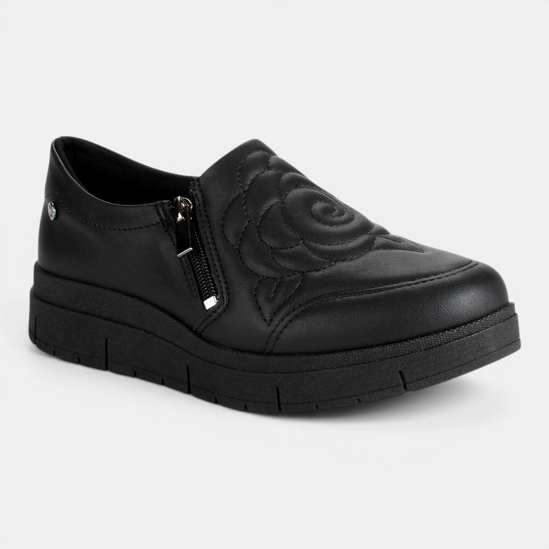 Tênis Campesí Conforto Slip On Casual Preto Preto 2