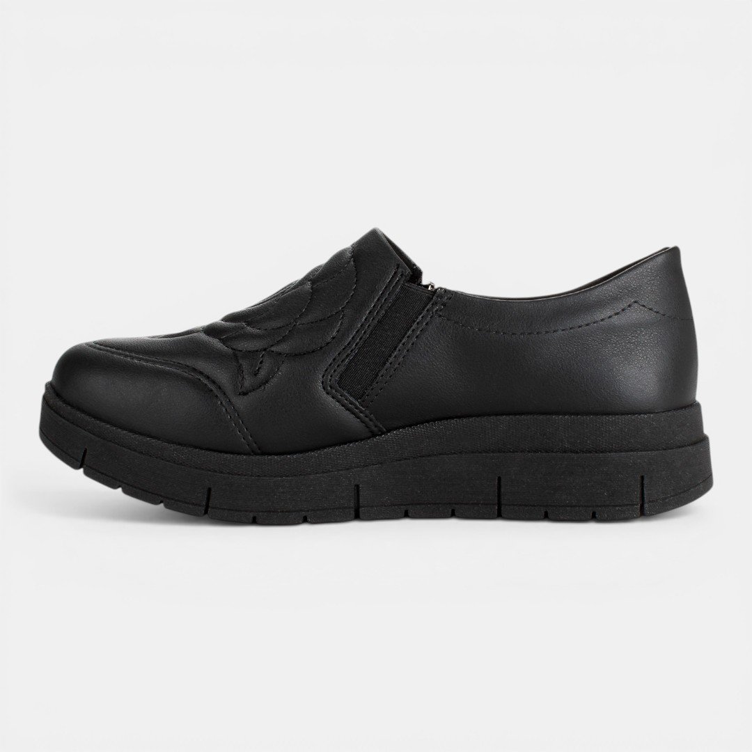 Tênis Campesí Conforto Slip On Casual Preto Preto 4