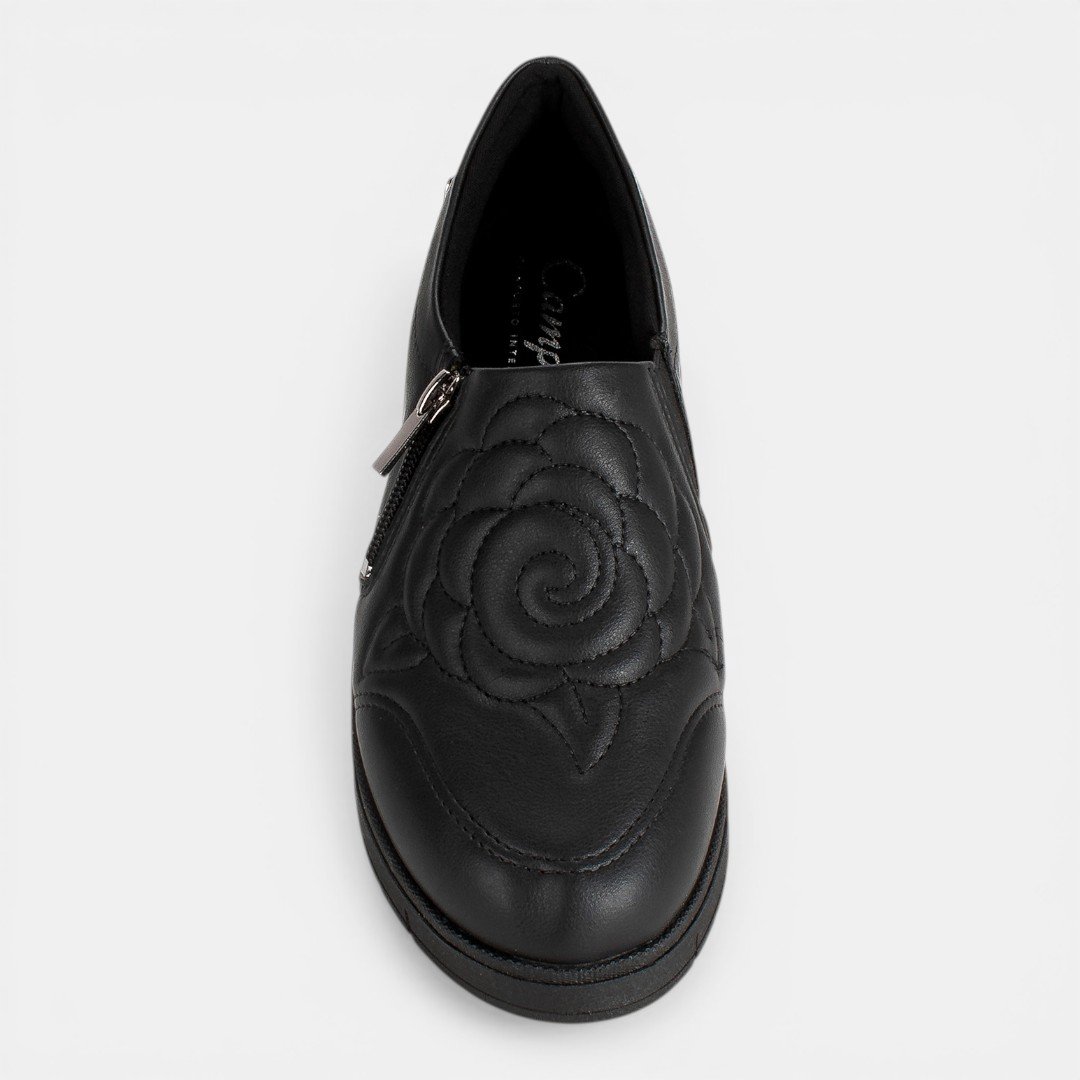 Tênis Campesí Conforto Slip On Casual Preto Preto 6