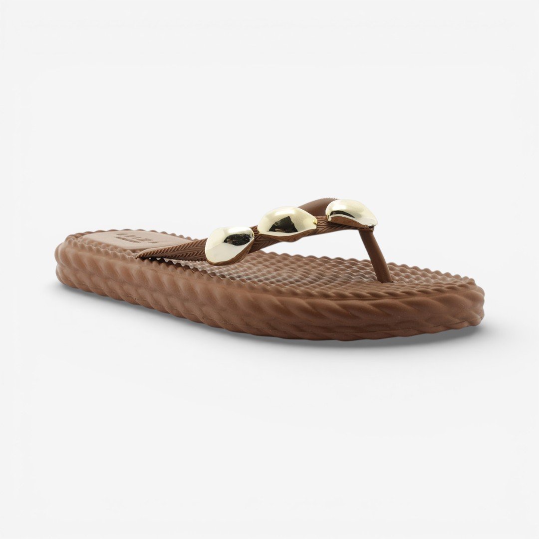 Chinelo Marrom Brizza Arezzo Marrocos Flip Flop Metal Marrom 2
