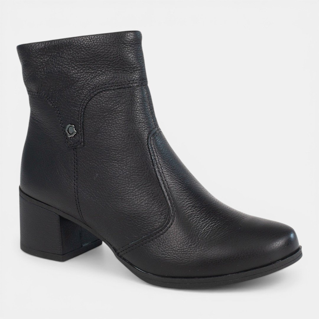 Bota Campesí Cano Curto Em Couro Preto Preto 2