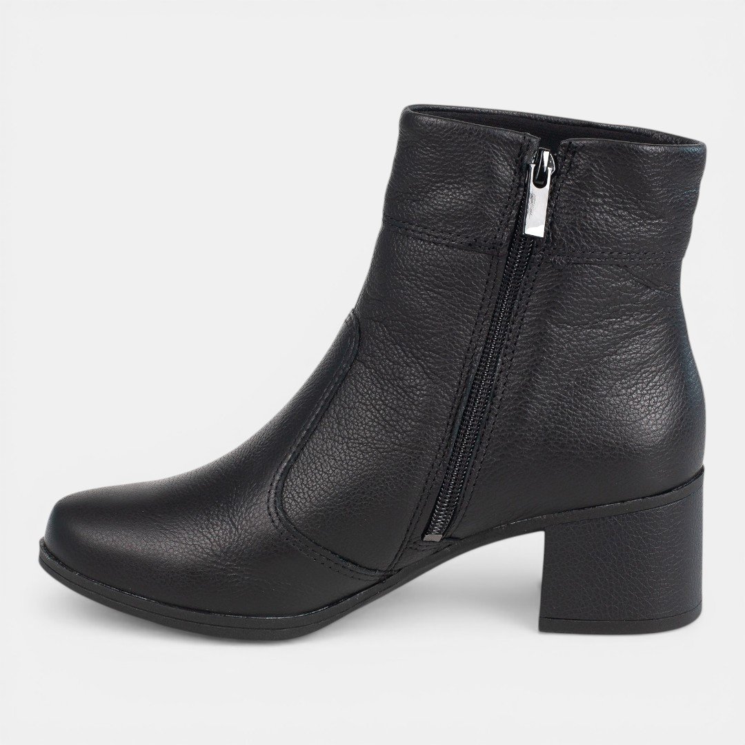 Bota Campesí Cano Curto Em Couro Preto Preto 4