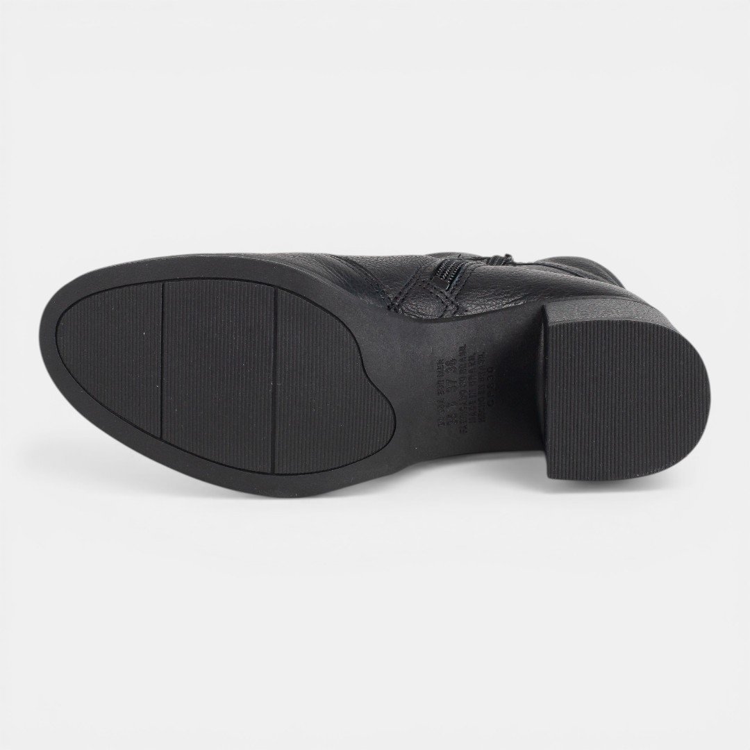 Bota Campesí Cano Curto Em Couro Preto Preto 5