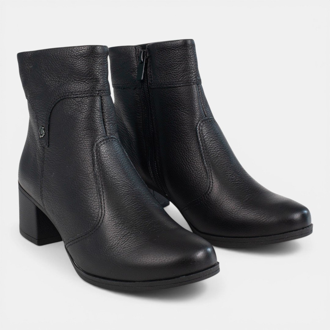 Bota Campesí Cano Curto Em Couro Preto Preto 6