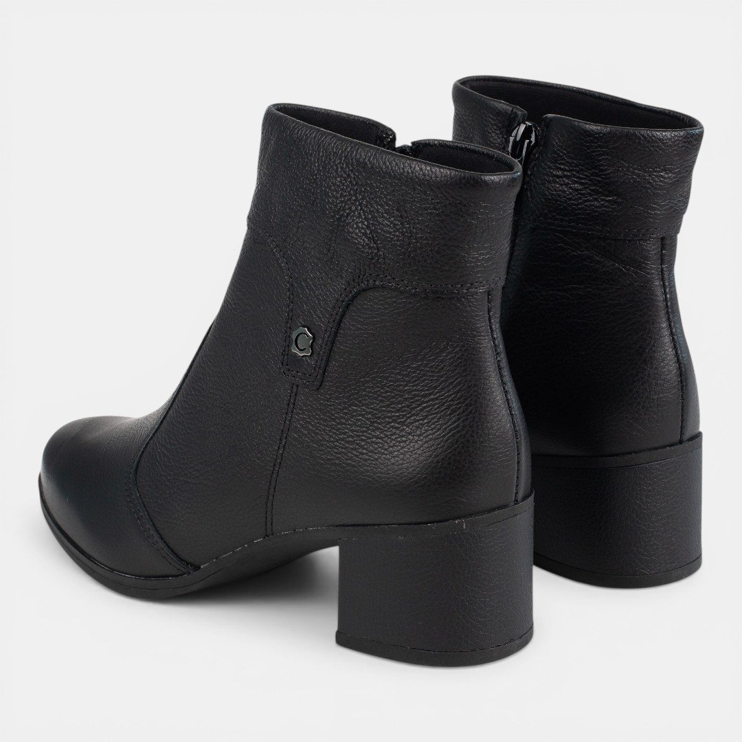 Bota Campesí Cano Curto Em Couro Preto Preto 7