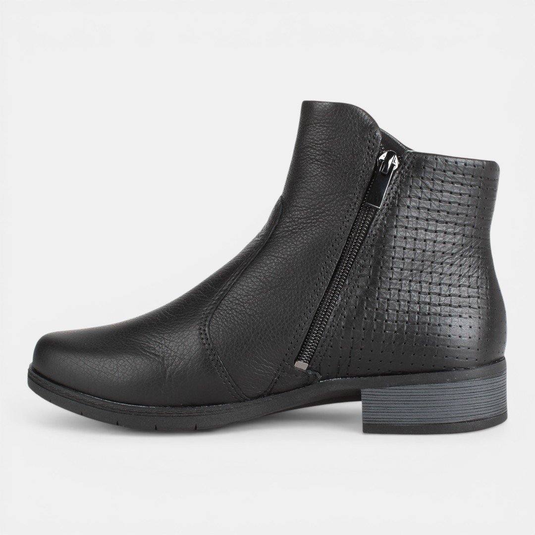 Bota Campesí Cano Curto Em Couro Preto Preto 4