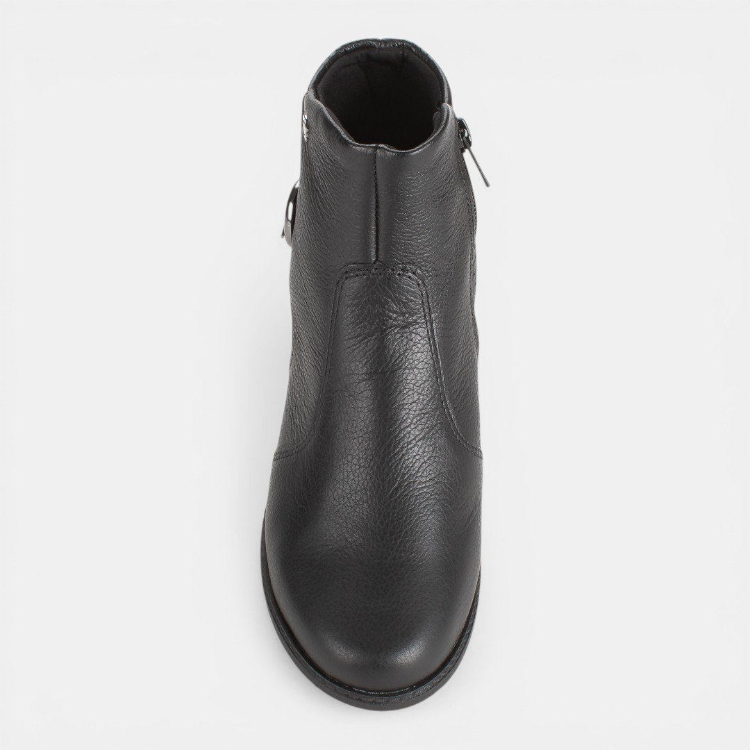 Bota Campesí Cano Curto Em Couro Preto Preto 6
