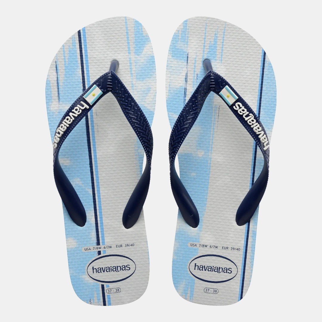 Chinelo Havaianas Top Nations Seleções Argentina Branco
