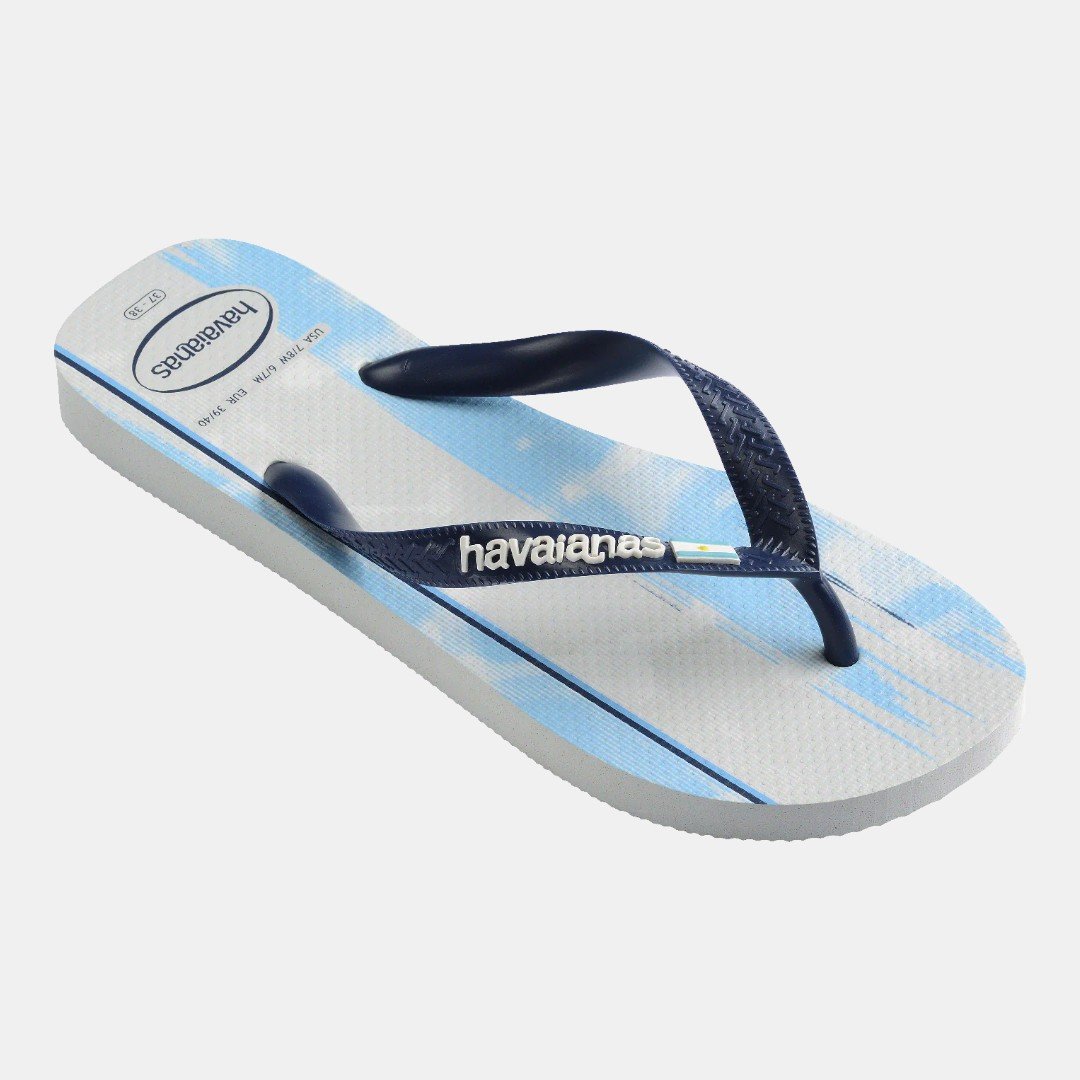Chinelo Havaianas Top Nations Seleções Argentina Branco Azul 2