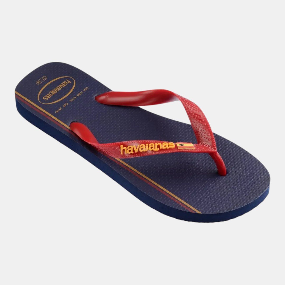 Chinelo Havaianas Top Nations Seleções Espanha Azul Marinho Vermelho 2