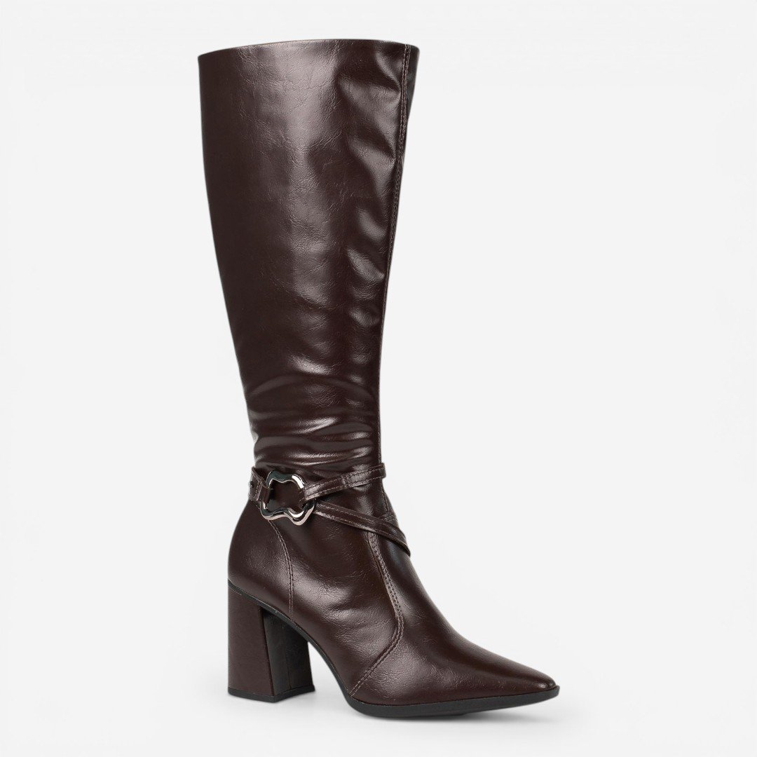Bota Dakota Cano Longo Salto Bloco Marrom Marrom 2