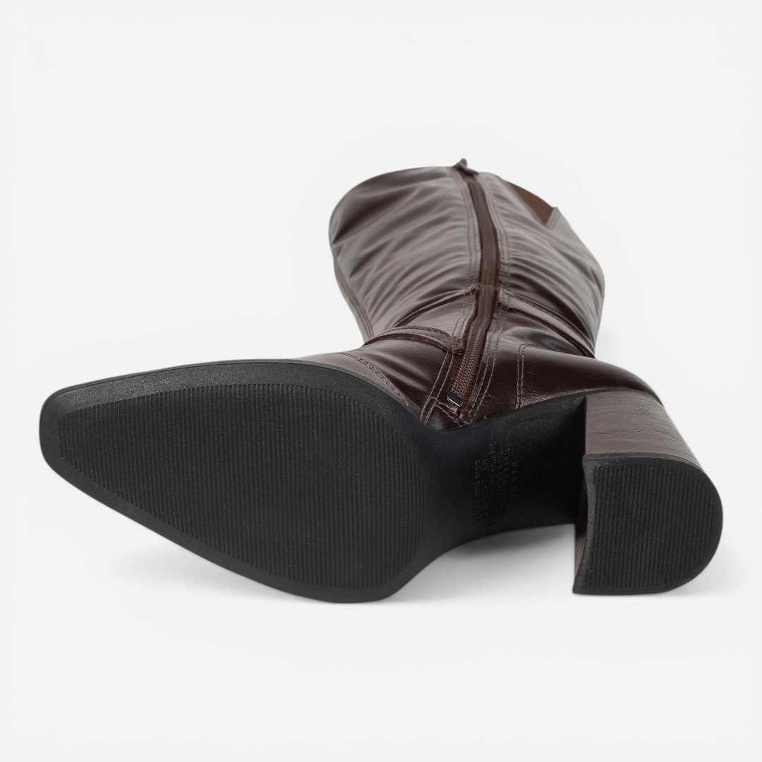 Bota Dakota Cano Longo Salto Bloco Marrom Marrom 4