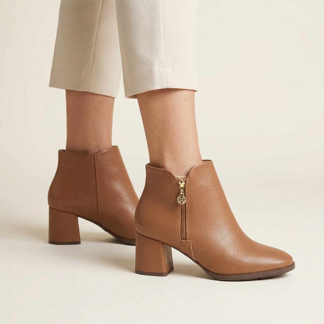 Bota Cano Curto Modare Caramelo Marrom 2