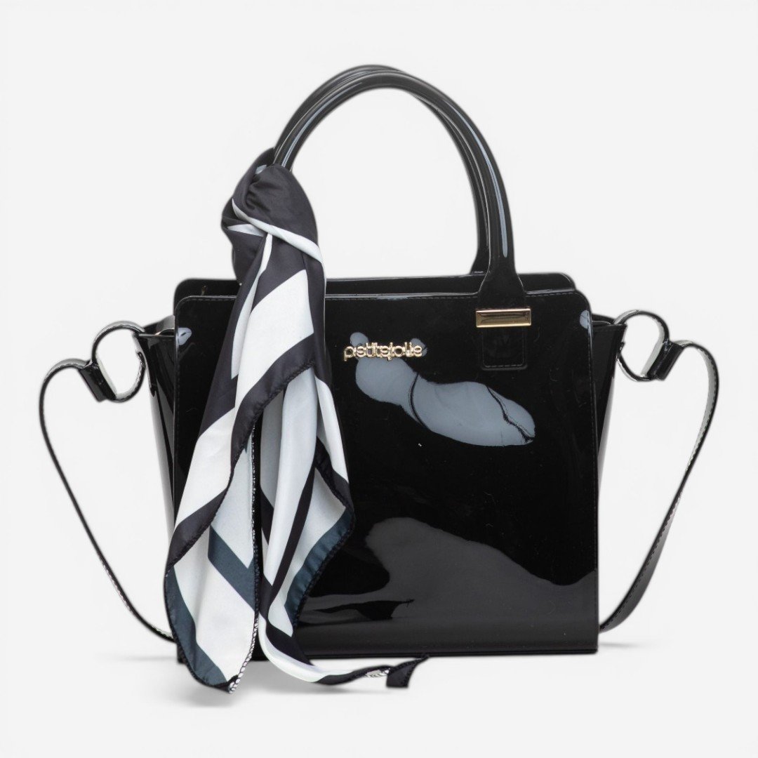 Bolsa Petite Jolie Love II Com Lenço Preta