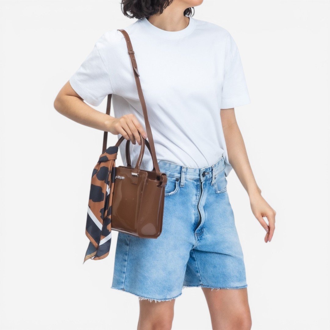 Bolsa Petite Jolie Love II Com Lenço Marrom Marrom 2