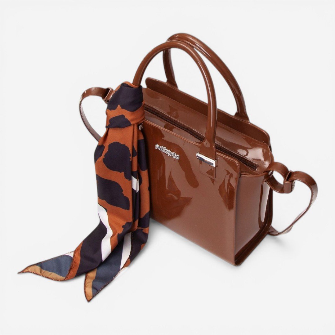 Bolsa Petite Jolie Love II Com Lenço Marrom Marrom 3