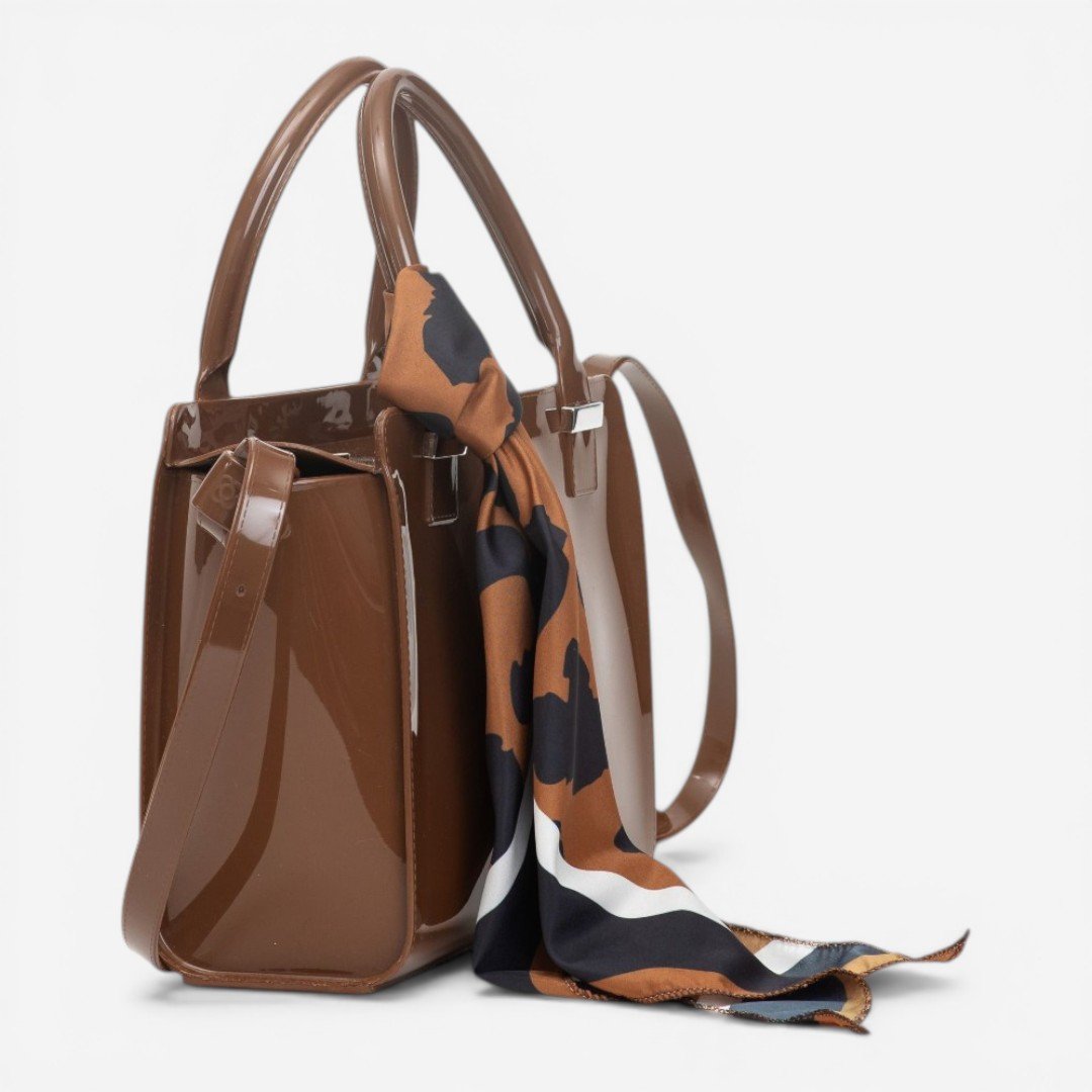 Bolsa Petite Jolie Love II Com Lenço Marrom Marrom 4