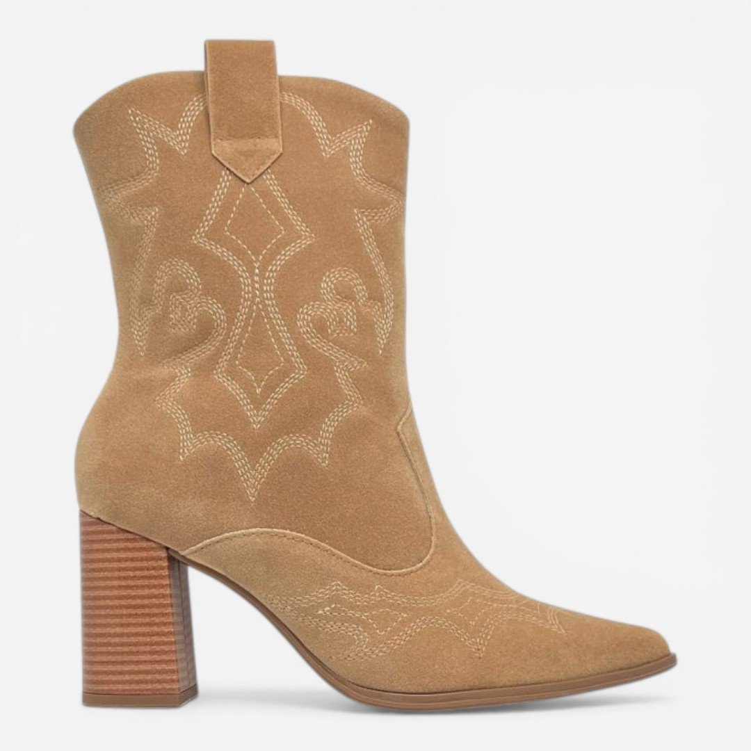 Bota Cano Médio Western Ramarim Bege