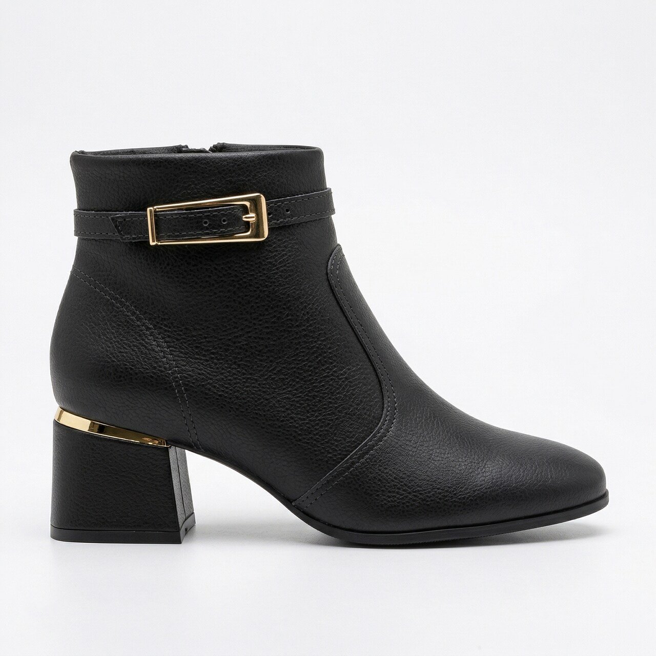 Bota Modare Cano Curto Salto Bloco Preta
