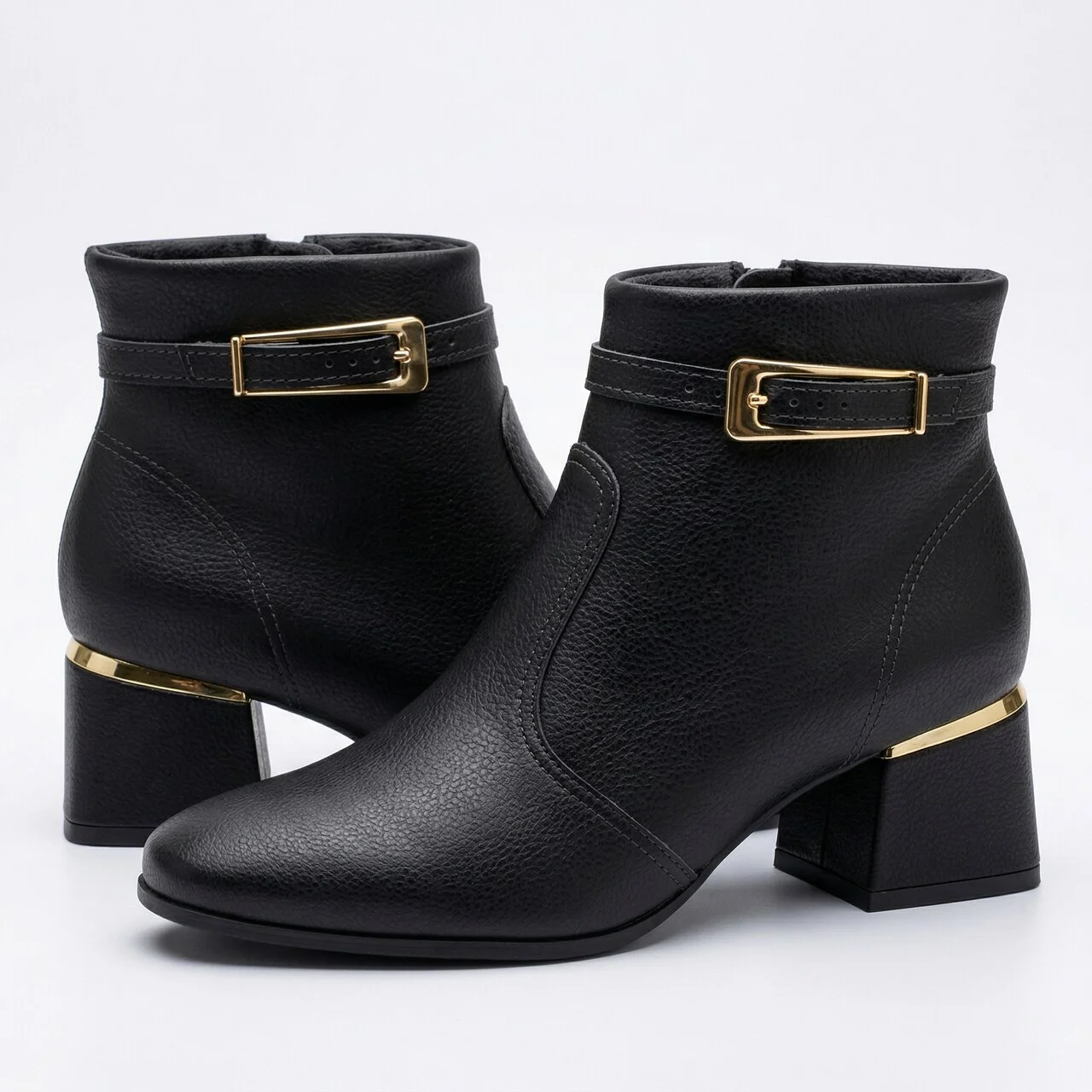 Bota Modare Cano Curto Salto Bloco Preta Preto 3