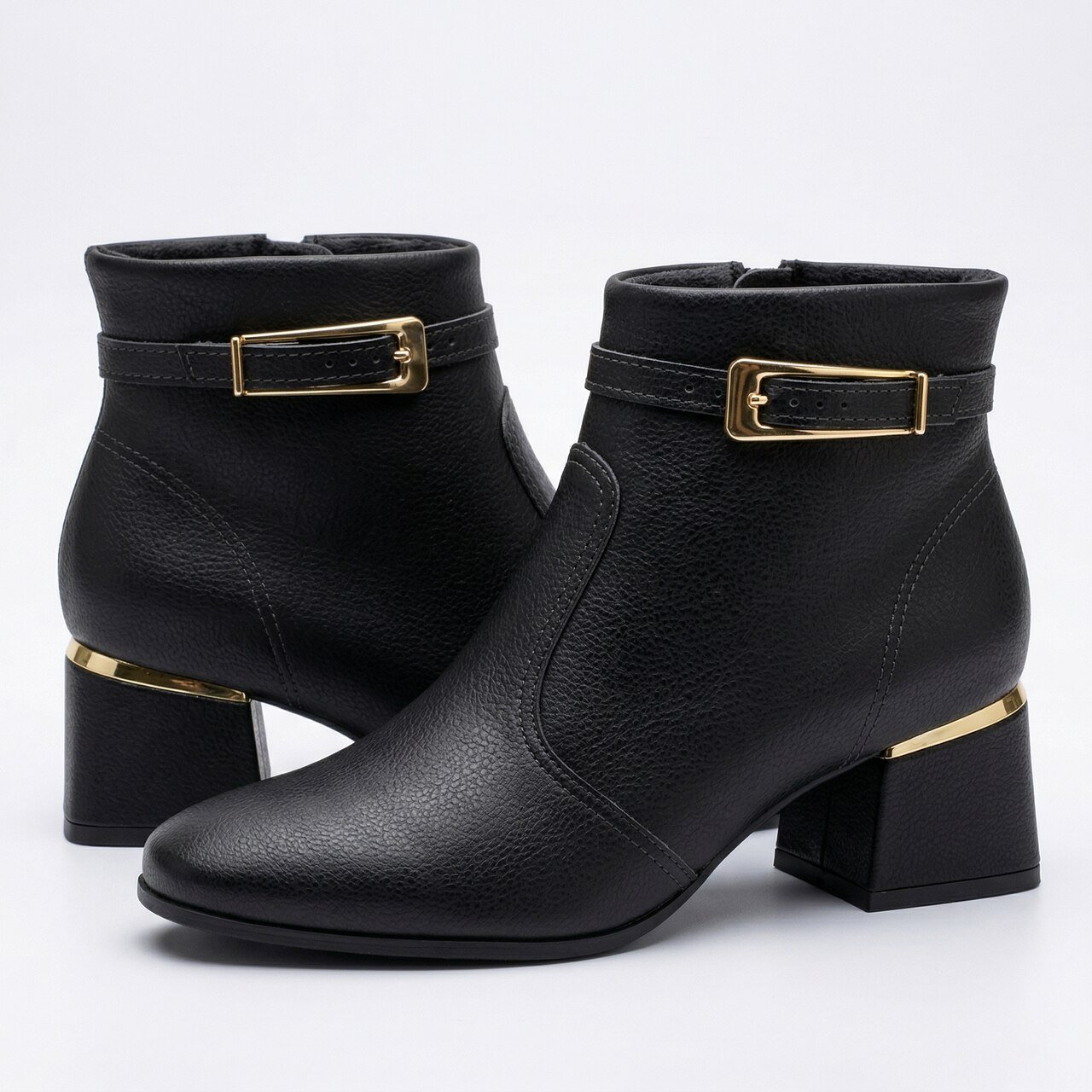 Bota Modare Cano Curto Salto Bloco Preta Preto 3
