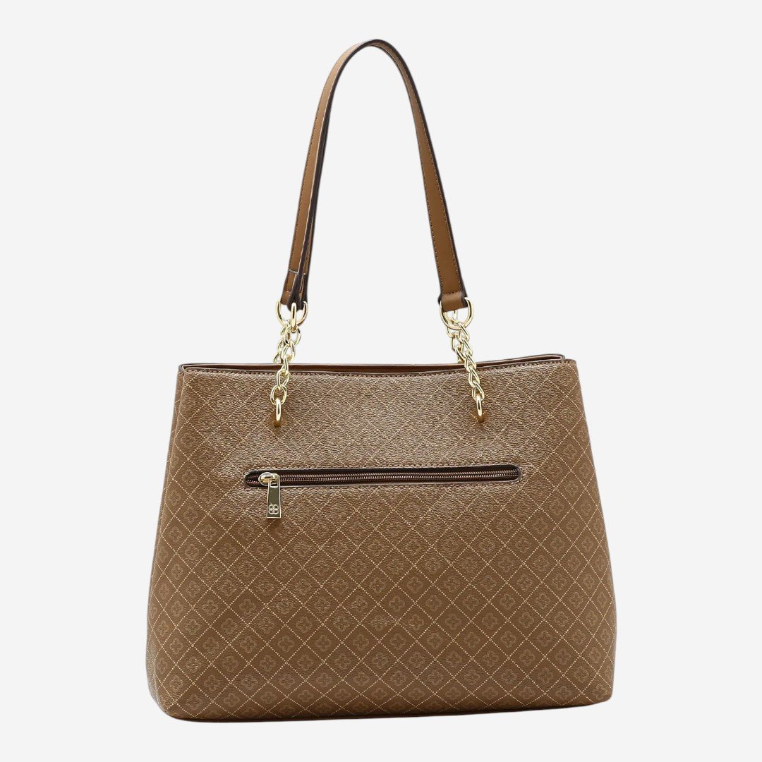 Bolsa Feminina Chenson Ombro Elemento Gráfico Natural Marrom 2