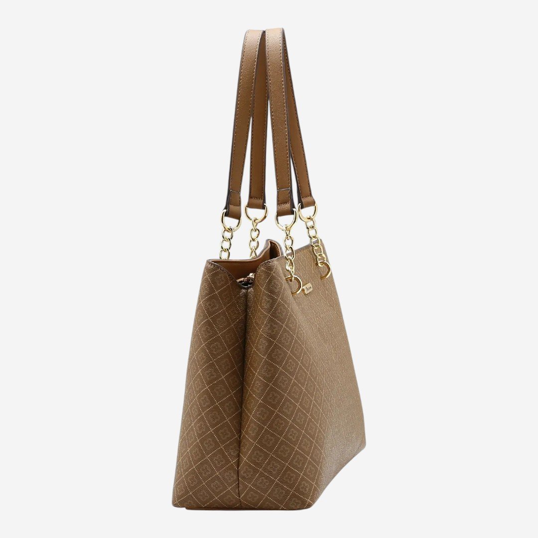 Bolsa Feminina Chenson Ombro Elemento Gráfico Natural Marrom 3