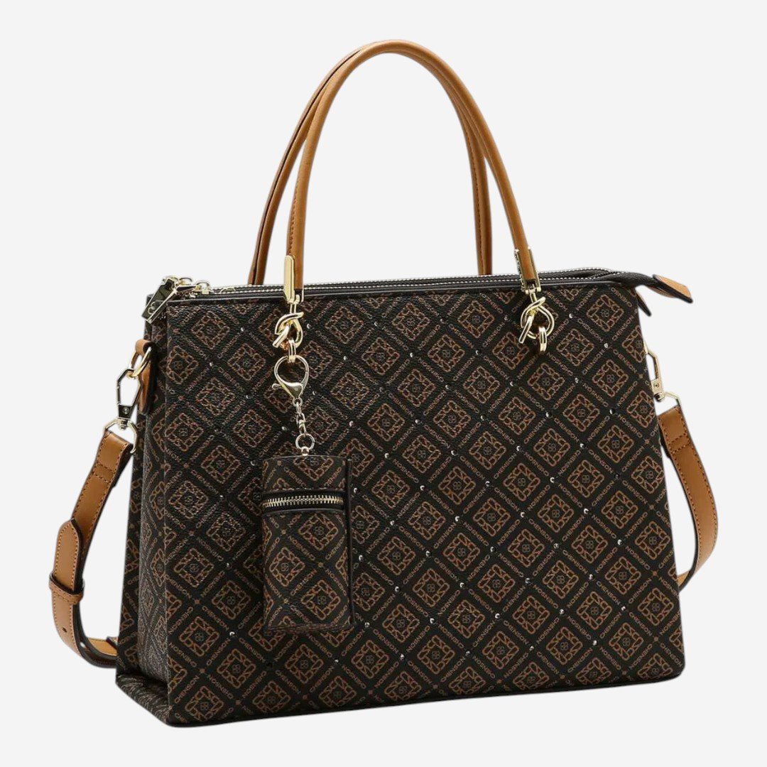 Bolsa Feminina Chenson Mão Monograma Luxo Café