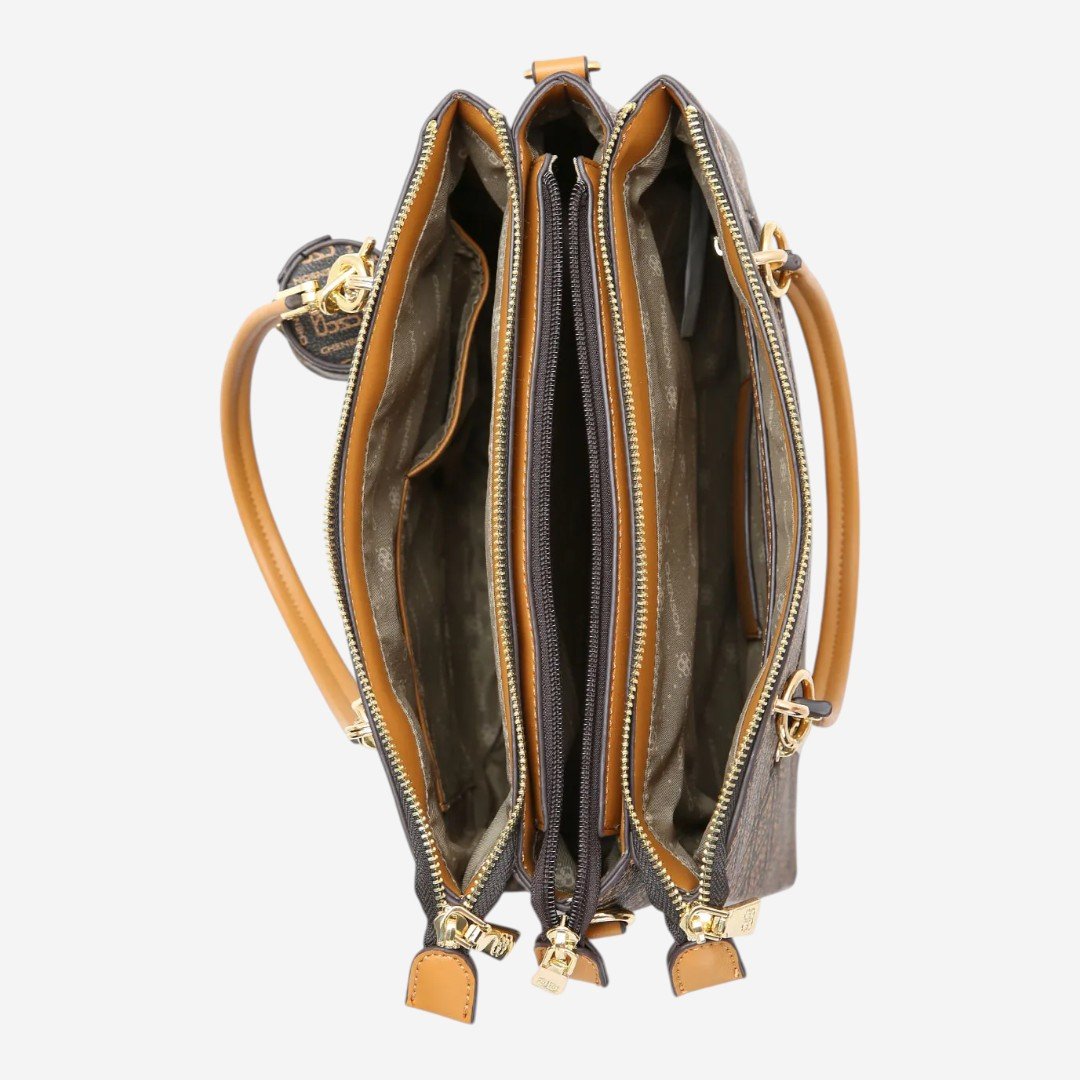 Bolsa Feminina Chenson Mão Monograma Luxo Café Marrom 3