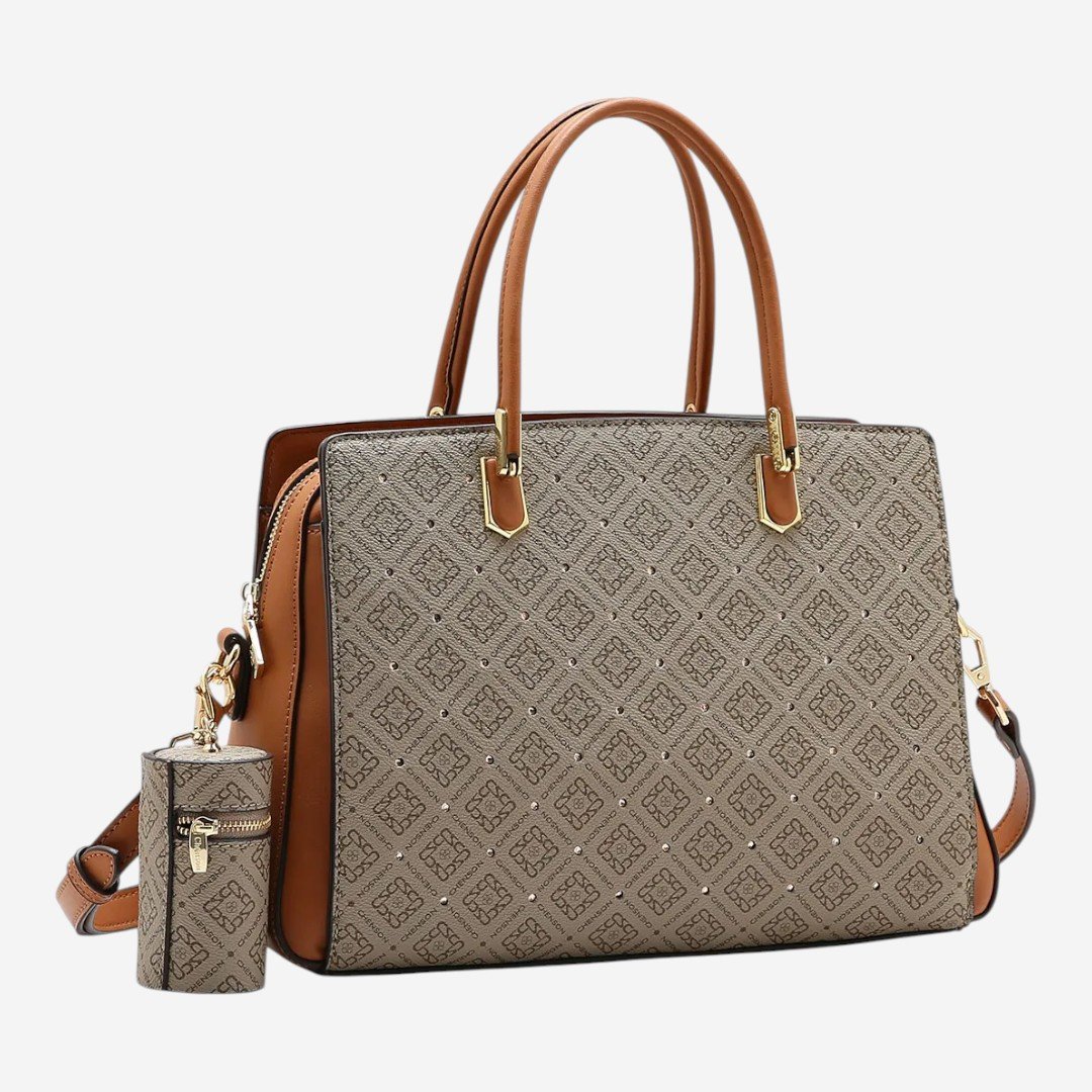 Bolsa Feminina Chenson Mão Monograma Luxo Natural