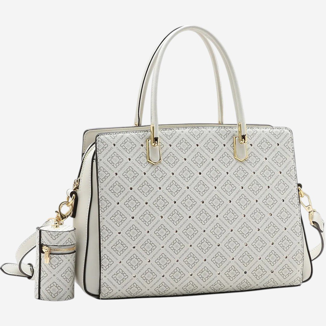 Bolsa Feminina Chenson Mão Monograma Luxo Off White