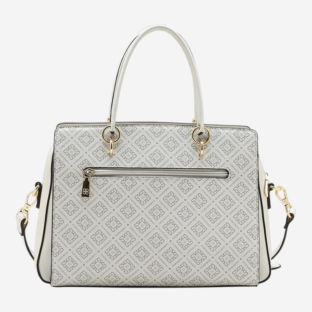 Bolsa Feminina Chenson Mão Monograma Luxo Off White Branco 2