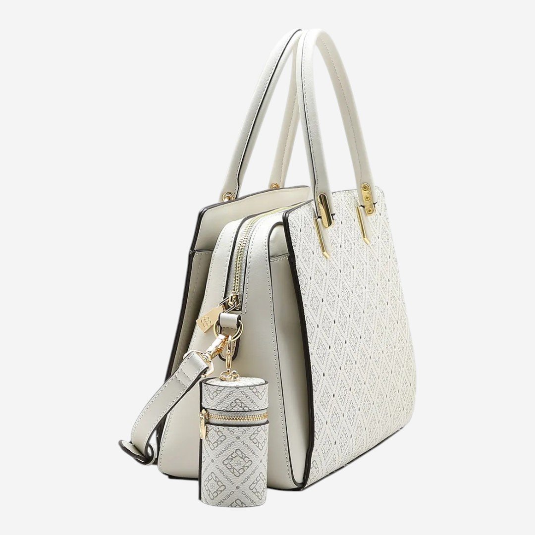 Bolsa Feminina Chenson Mão Monograma Luxo Off White Branco 3